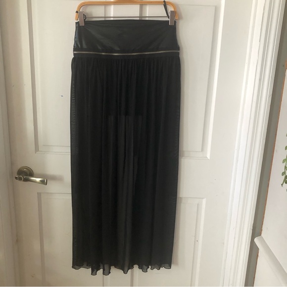 Two layer skirt zipper mini hi/lo goth maxi fantasy cosplay - Picture 5 of 5